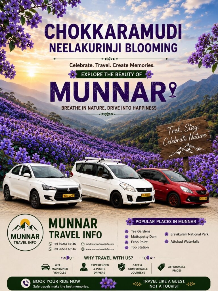 Chokramudi Neelakurinji blooming tour in Munnar by Munnar Travel Info